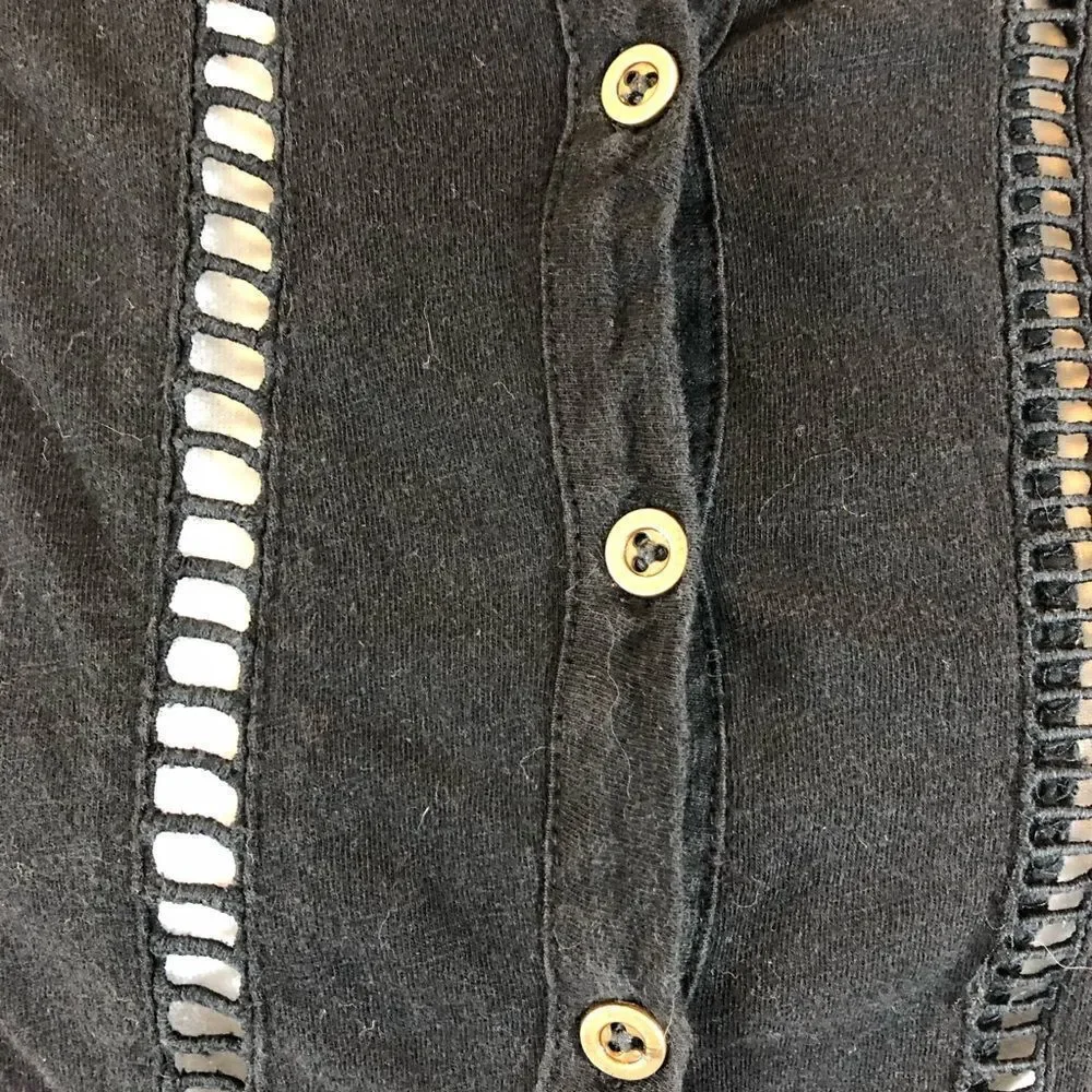 Free People Black Dandy Cut Out Crop Top‎ Size XS